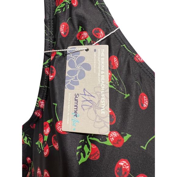 Summer Mae 4XL Plus Size One Piece Swimsuit Black Cherry Skirt Short Modest NEW - Picture 5 of 12